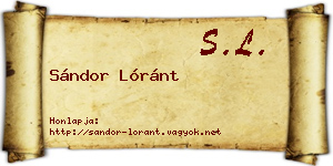 Sándor Lóránt névjegykártya