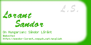 lorant sandor business card